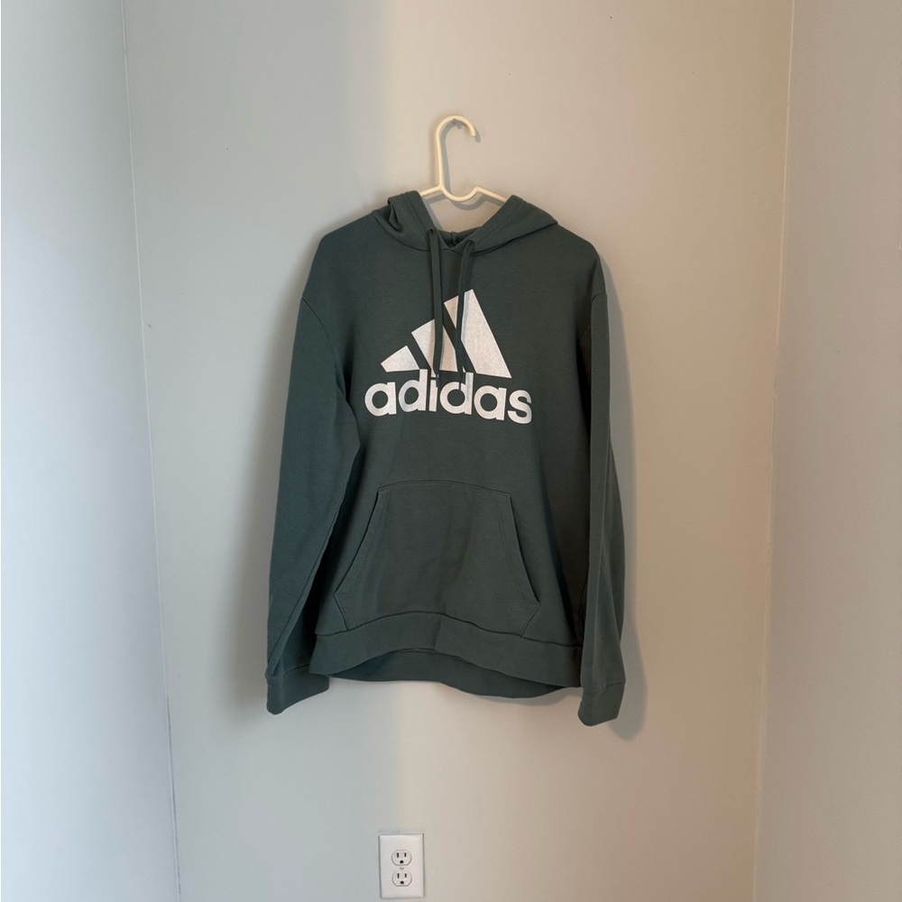 Adidas Green Logo Hoodie Size L
